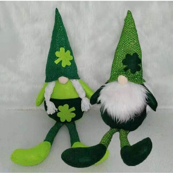 Bundle 2 PCS St. Patrick's Day Gnome Plush and St. Patrick's Day Doormat - Picture 2 of 6